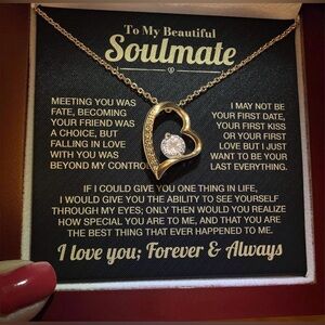 18K Yellow Gold Soulmate Heart Pendant Necklace
